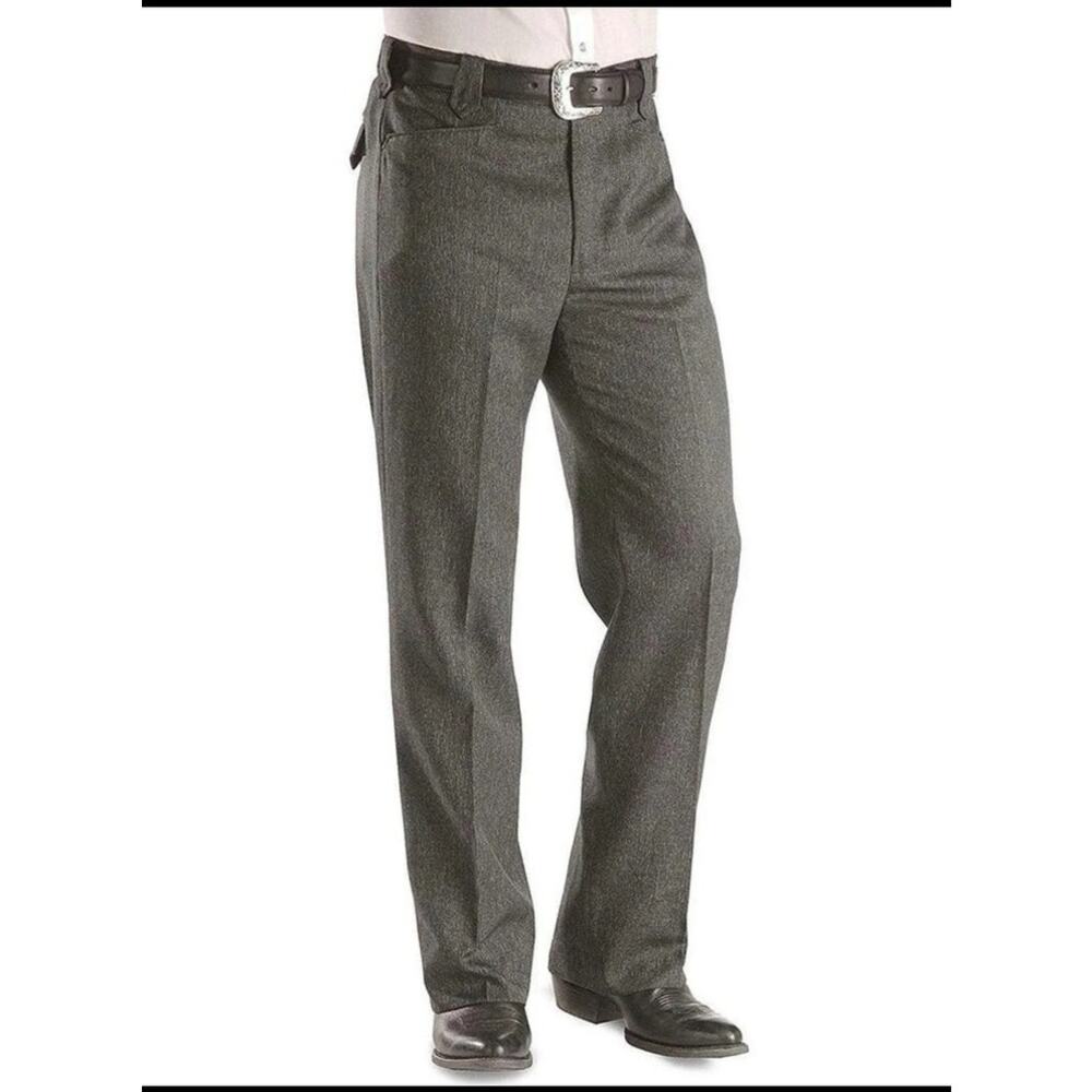 Circle S Western Dress Ranch Pants Grey Heather Charcoal NEW Unhemmed Size 35